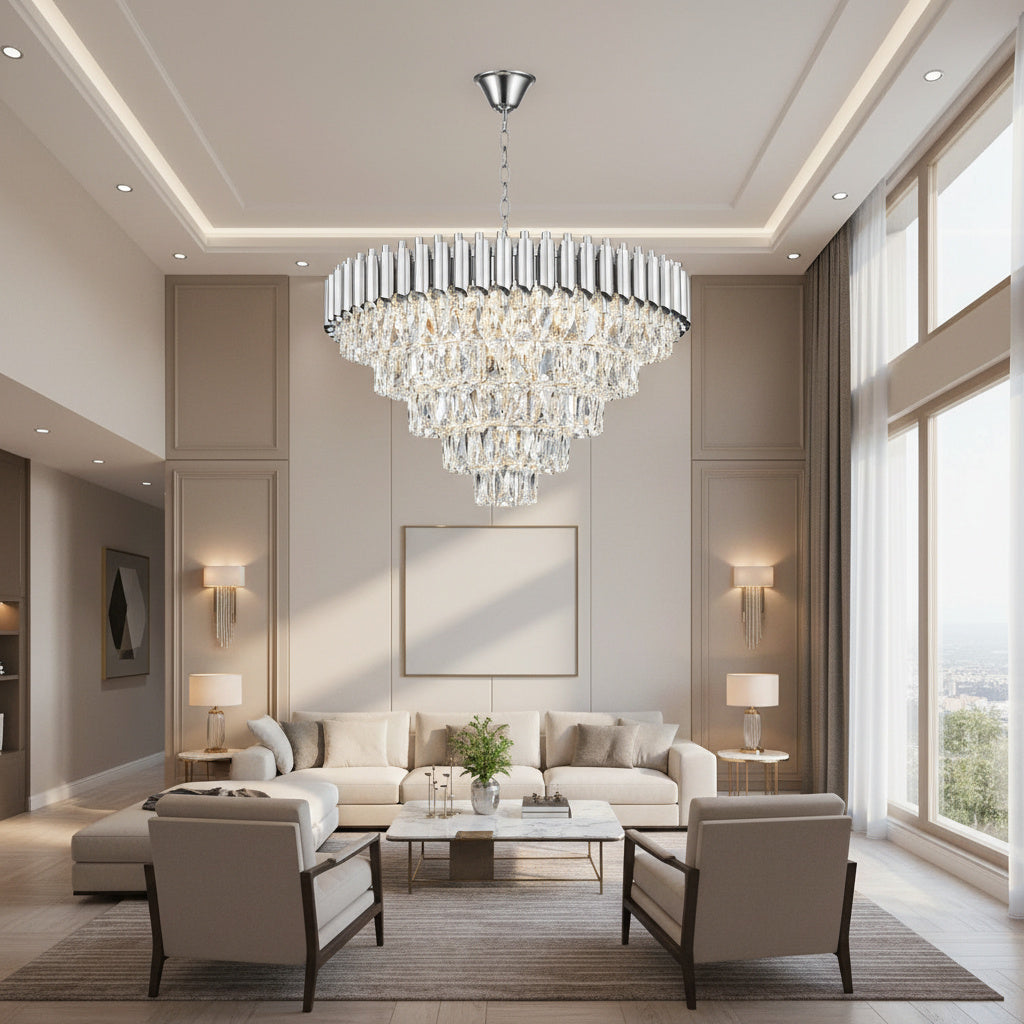 Candelabru Cristal Silver Panther 800mm