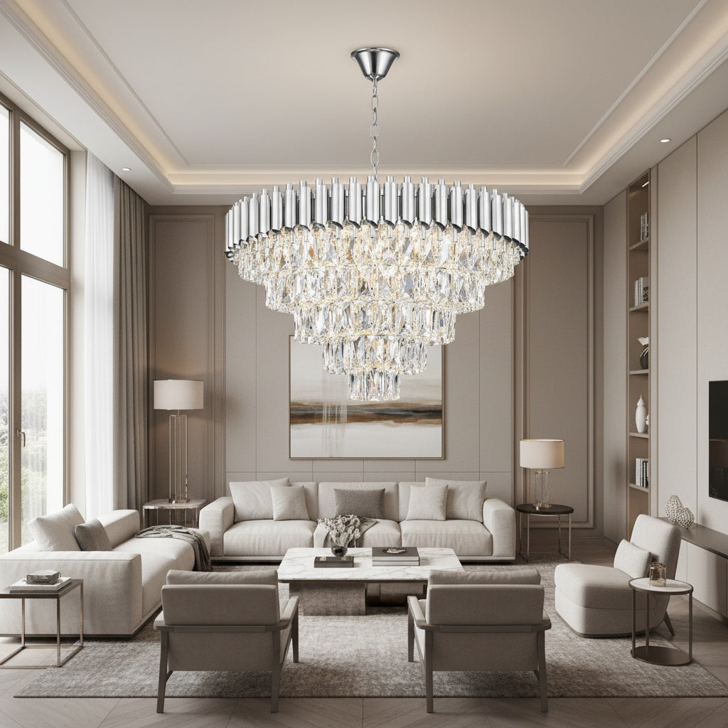 Candelabru Cristal Silver Panther 800mm