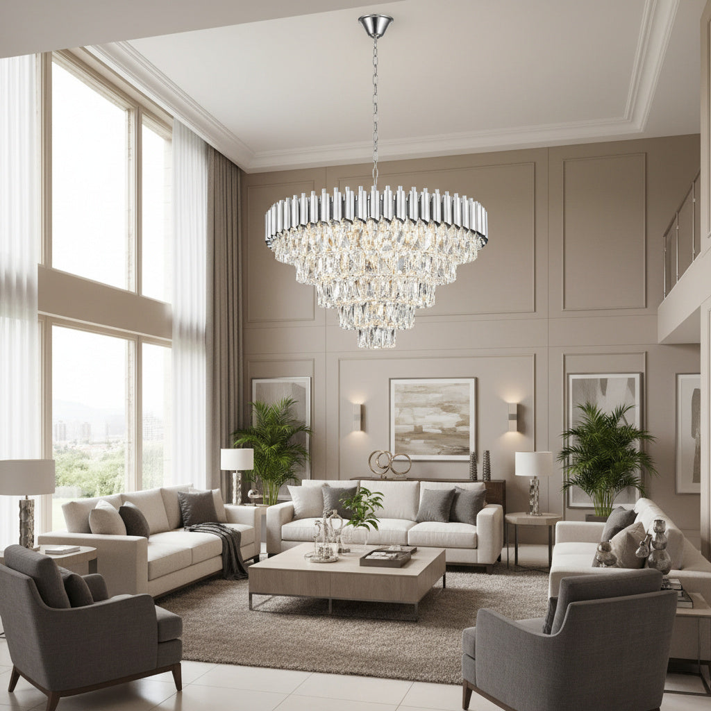 Candelabru Cristal Silver Panther 800mm