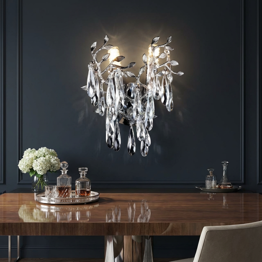 Aplica Cristal Silver ELVIR 2xE14