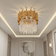 Candelabru Cristal Aplicat Rotund Golden Tubes Luxury 30CM