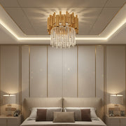 Candelabru Cristal Aplicat Rotund Golden Tubes Luxury 40CM