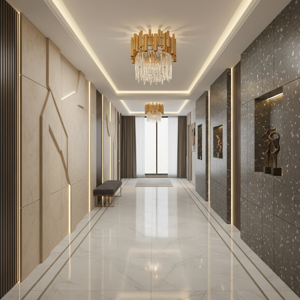 Candelabru Cristal Aplicat Rotund Golden Tubes Luxury 30CM