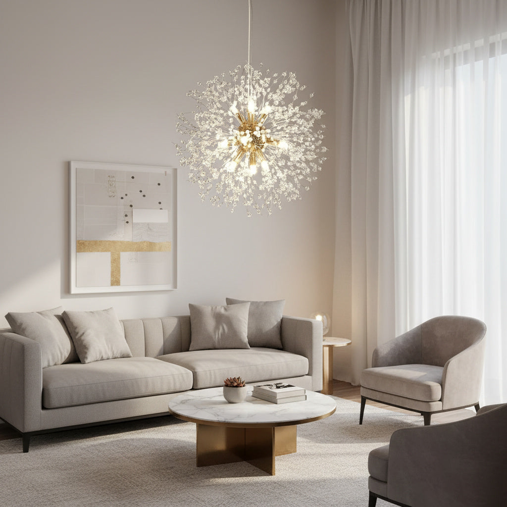 Lustra Suspendata Crystal SIGMA Gold 50CM