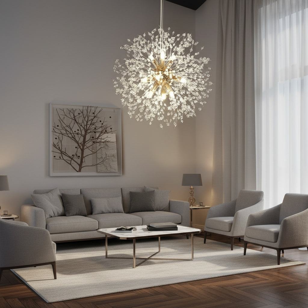 Lustra Suspendata Crystal SIGMA Gold 50CM