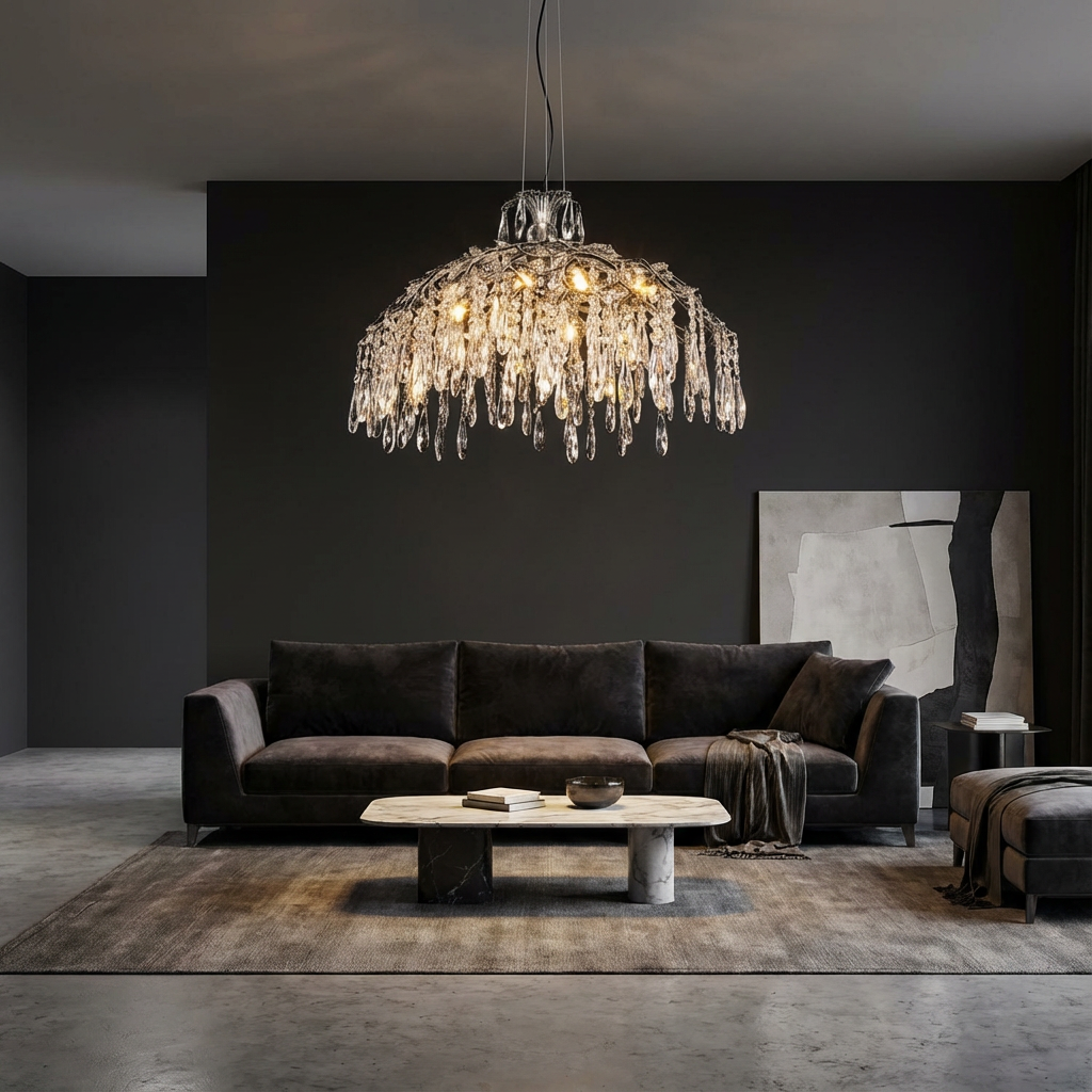 Candelabrul Cristal Silver PALAZZO 80CM