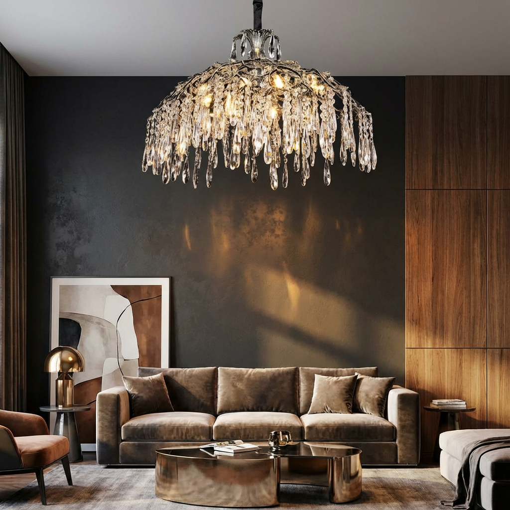 Candelabrul Cristal Silver PALAZZO 80CM