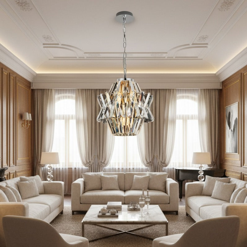 Candelabru Cristal Mini Crown Silver Premium ⌀34CM