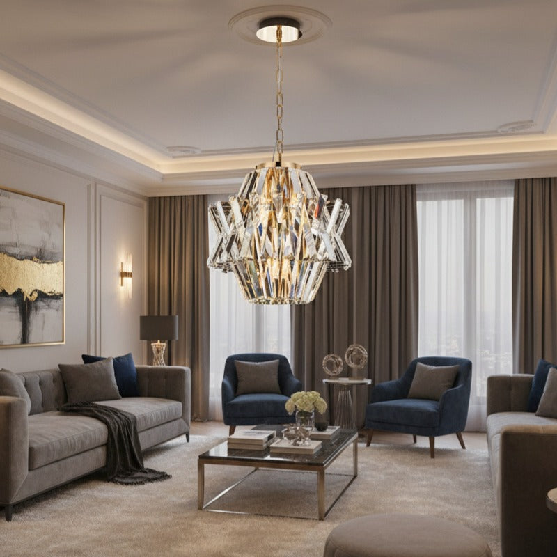 Candelabru Cristal Maxi Crown Gold Premium ⌀54CM