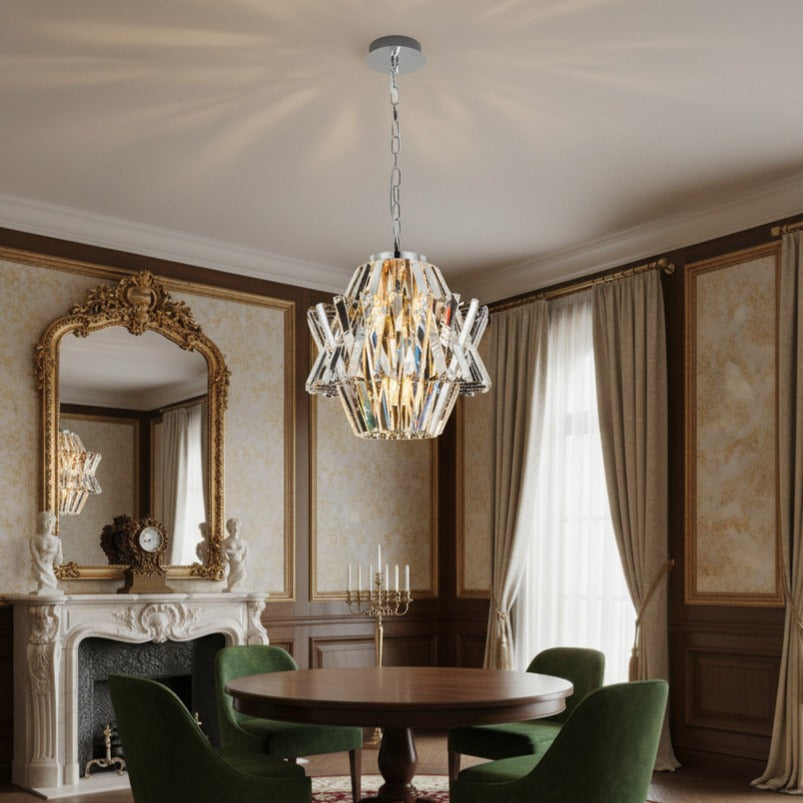 Candelabru Cristal Mini Crown Silver Premium ⌀34CM