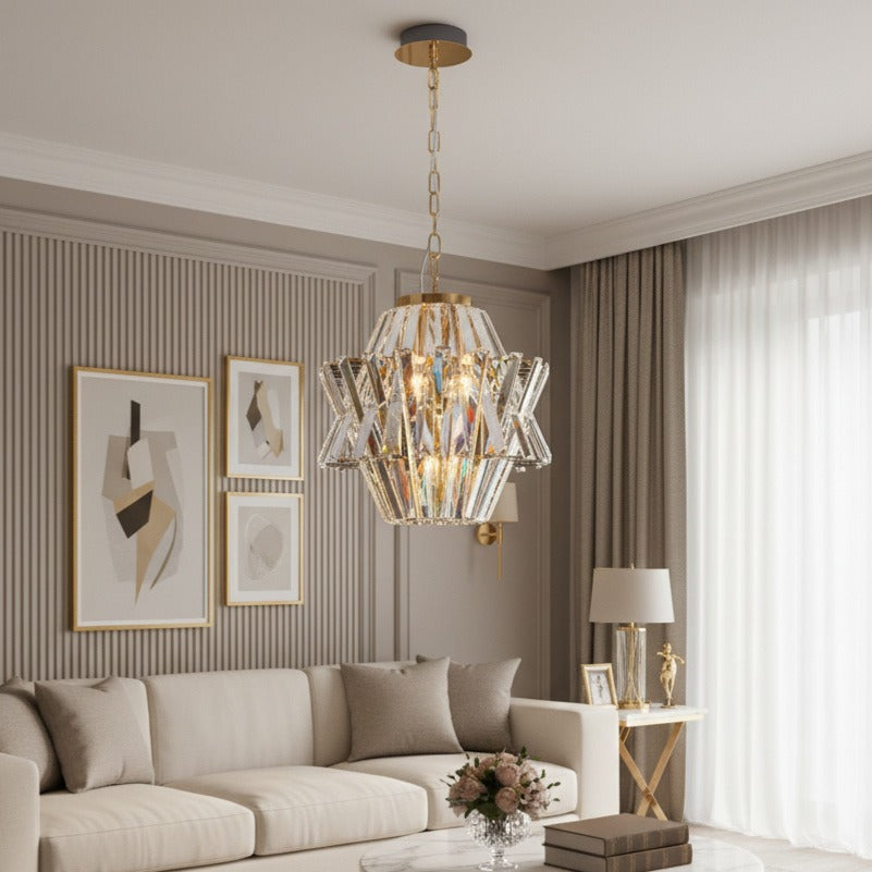 Candelabru Cristal Mini Crown Gold Premium ⌀34CM