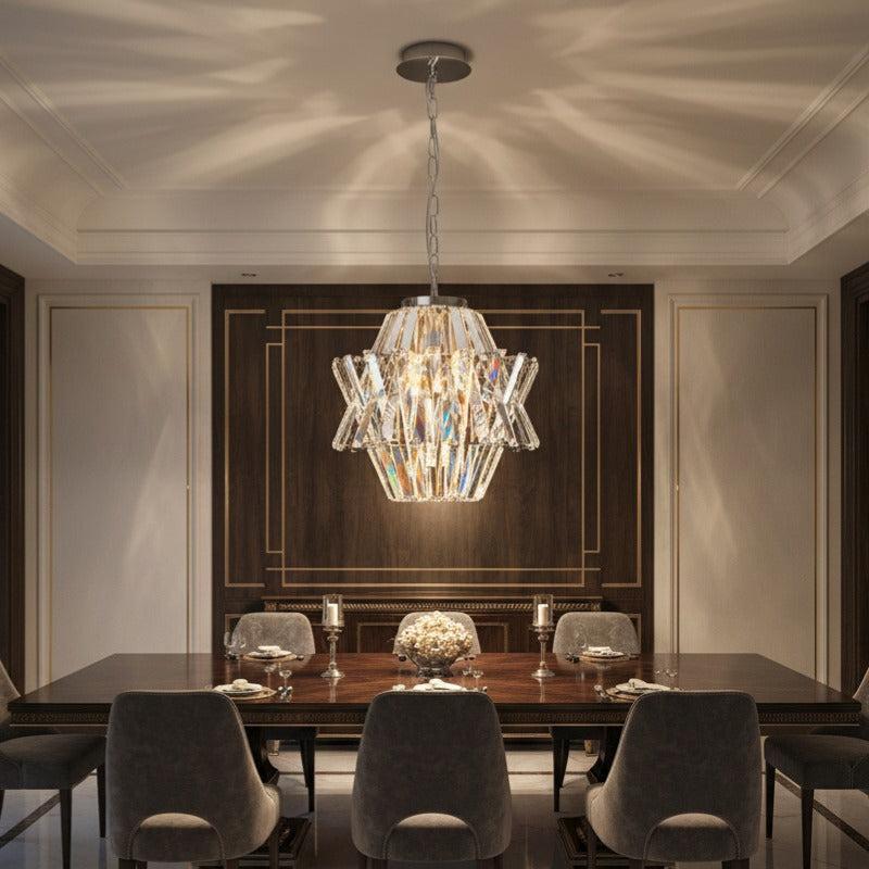 Candelabru Cristal Maxi Crown Silver Premium ⌀54CM