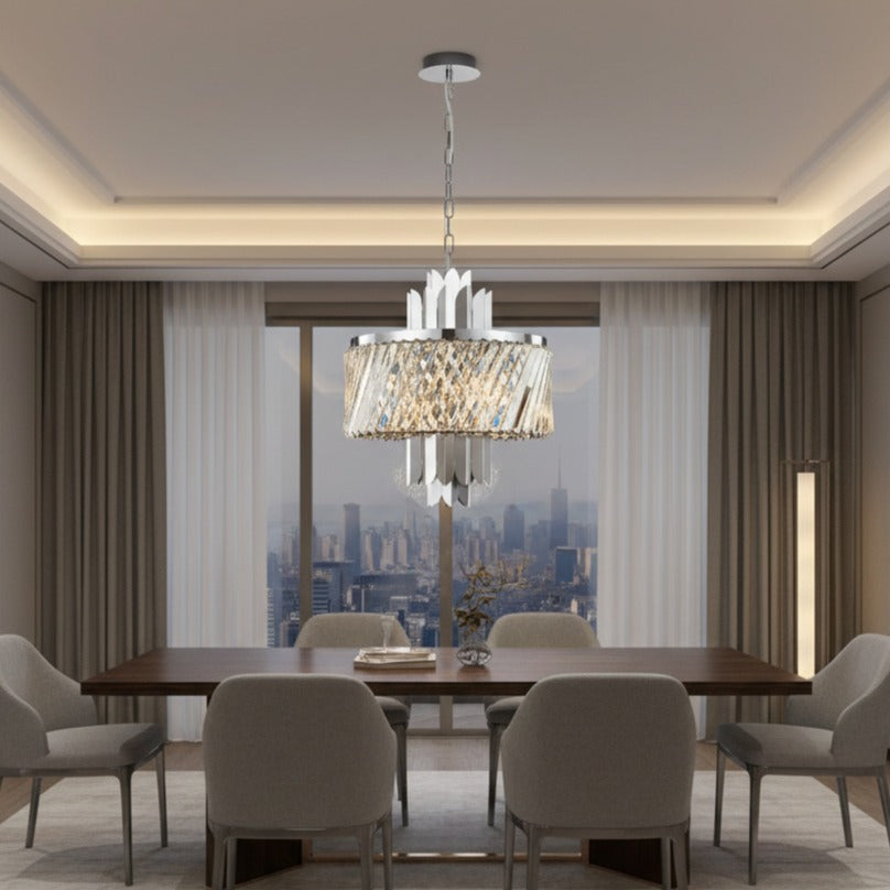 Candelabru Cristal Mini Margot Silver Premium ⌀43CM