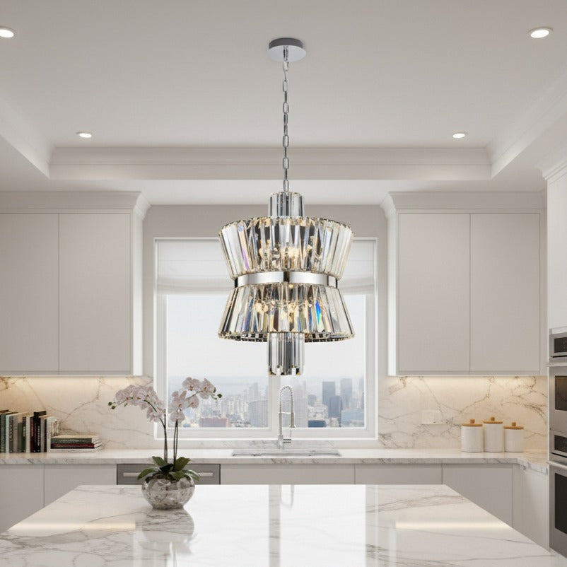 Candelabru Cristal Maxi Aurelia Silver Premium ⌀54CM