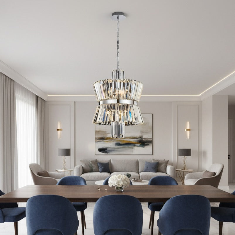 Candelabru Cristal Maxi Aurelia Silver Premium ⌀54CM