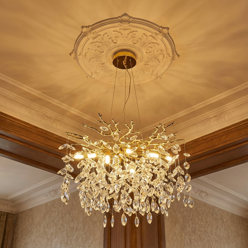 Candelabru Cristal GOLD Crystal Harmony 46CM