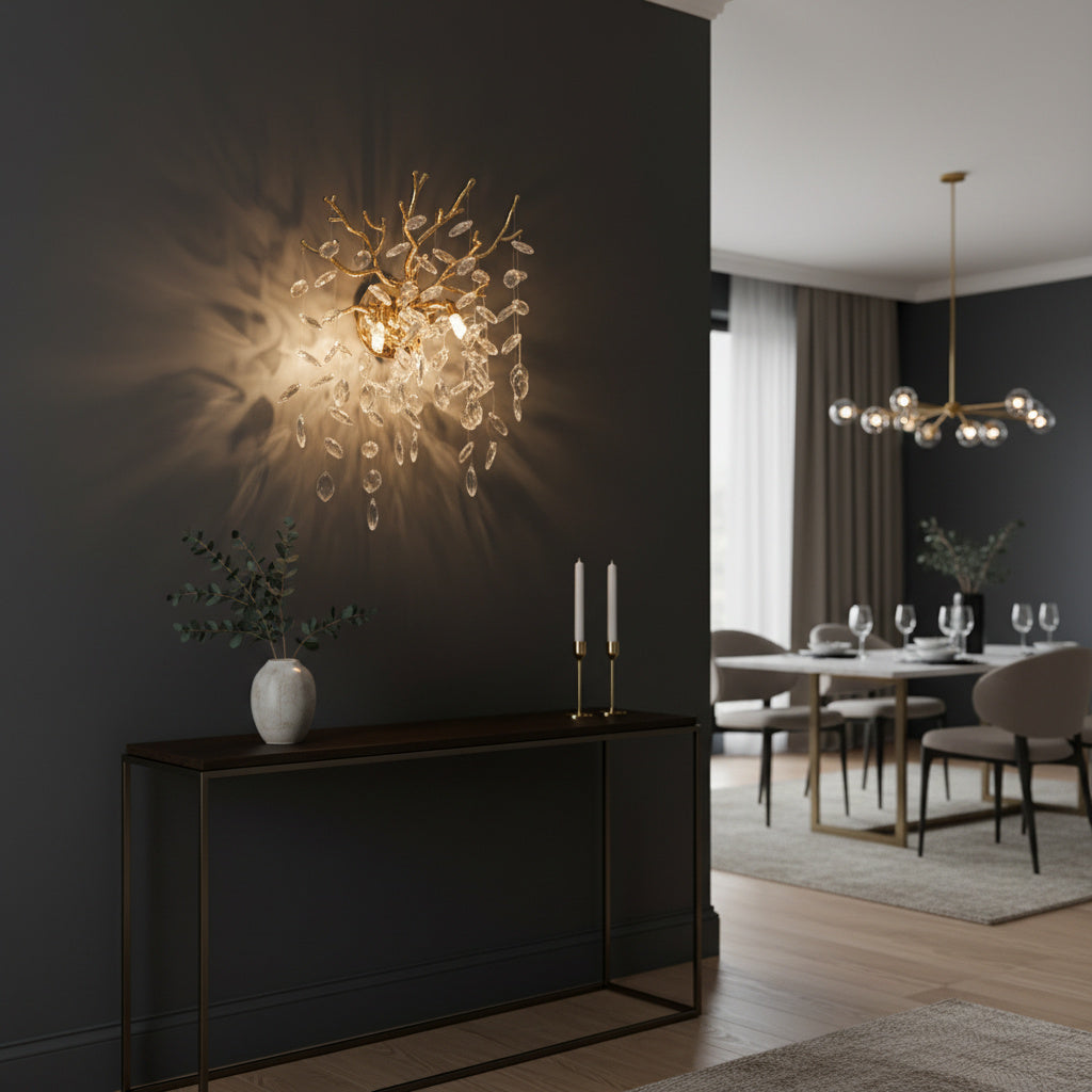 Aplica Perete GOLD Crystal Harmony 2xE14