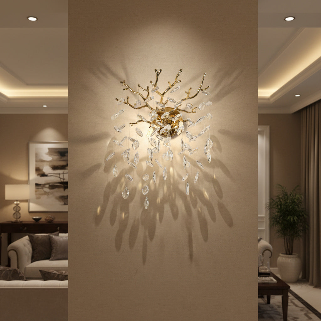 Aplica Perete GOLD Crystal Harmony 2xE14