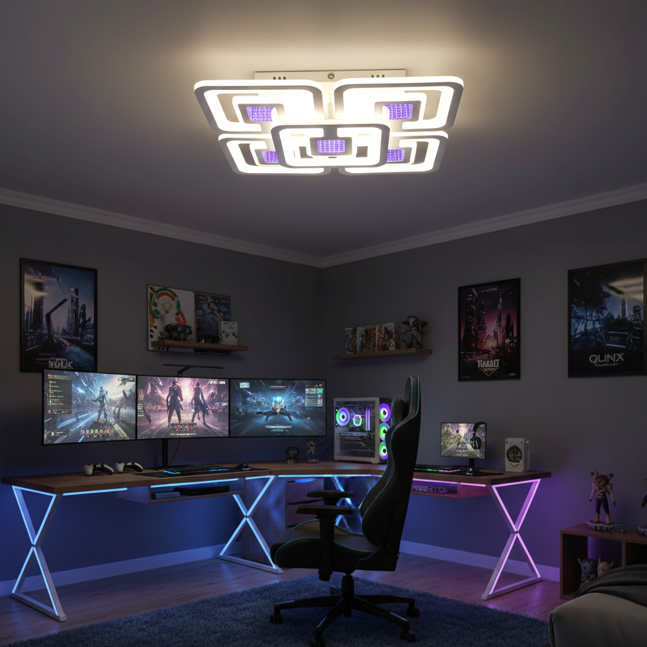 Lustra LED SUN MIRROR 3D RGB Echivalent 600W Telecomanda