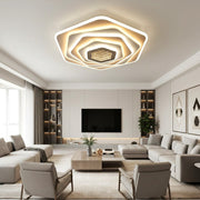 Lustra LED Pentagon MIRROR 3D Echivalent 800W Telecomanda