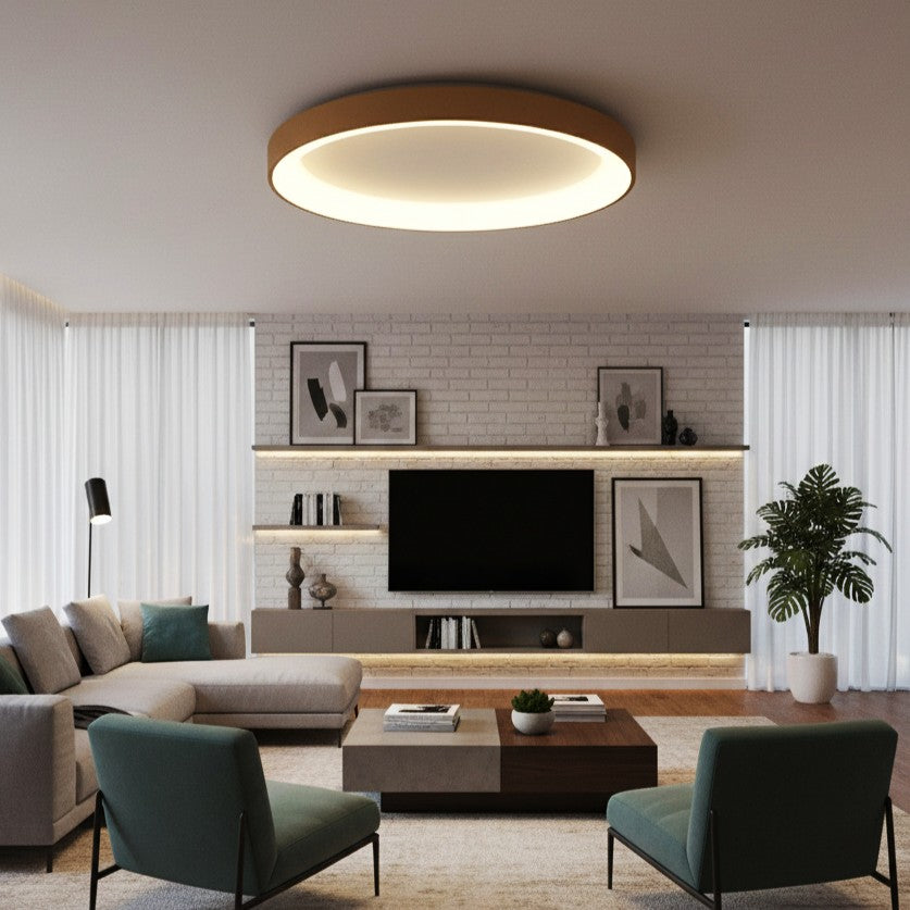 Plafoniera LED BELLA GOLD, 3 Lumini din buton Echivalent 400W