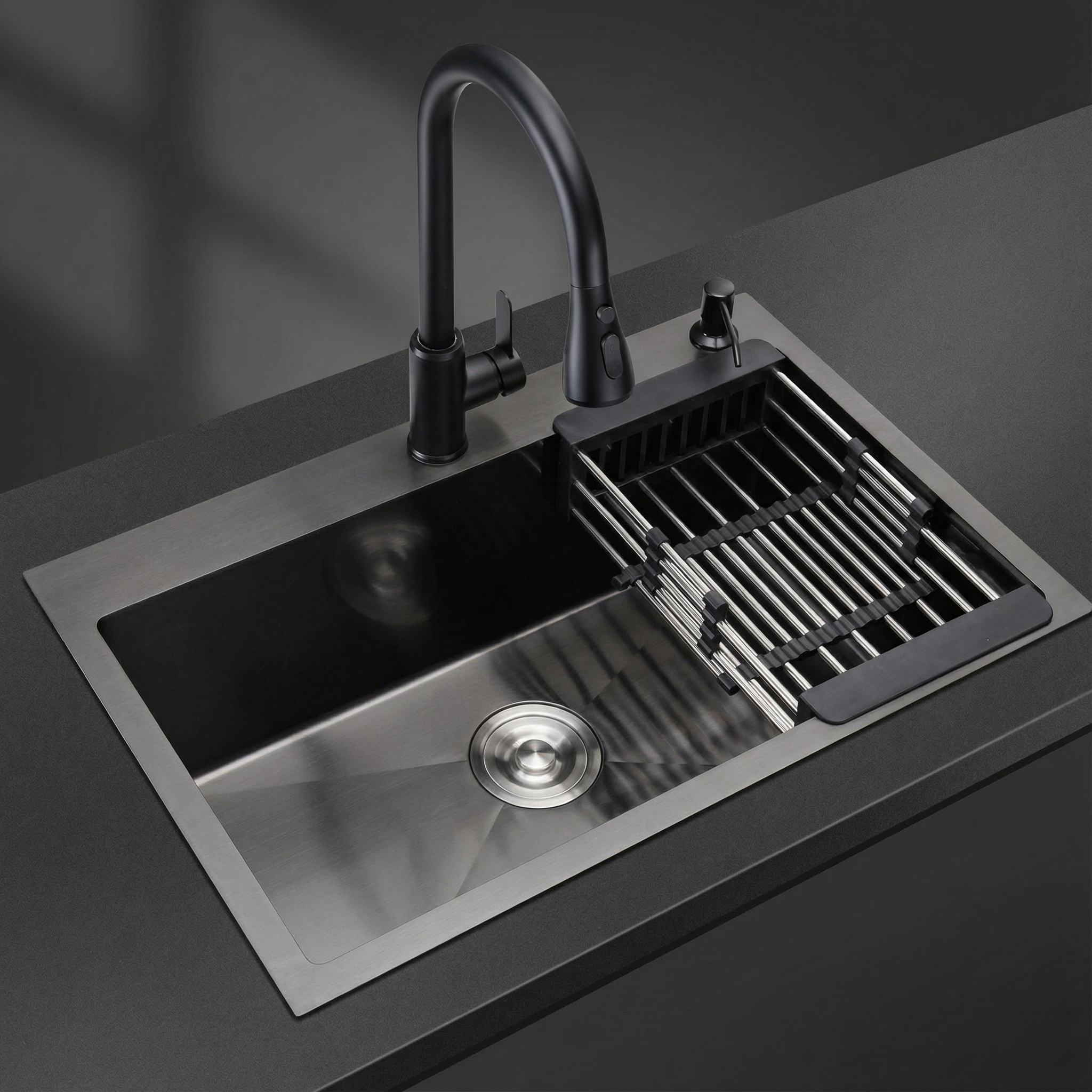 Chiuveta Bucatarie Premium Neagra 68x45x19CM