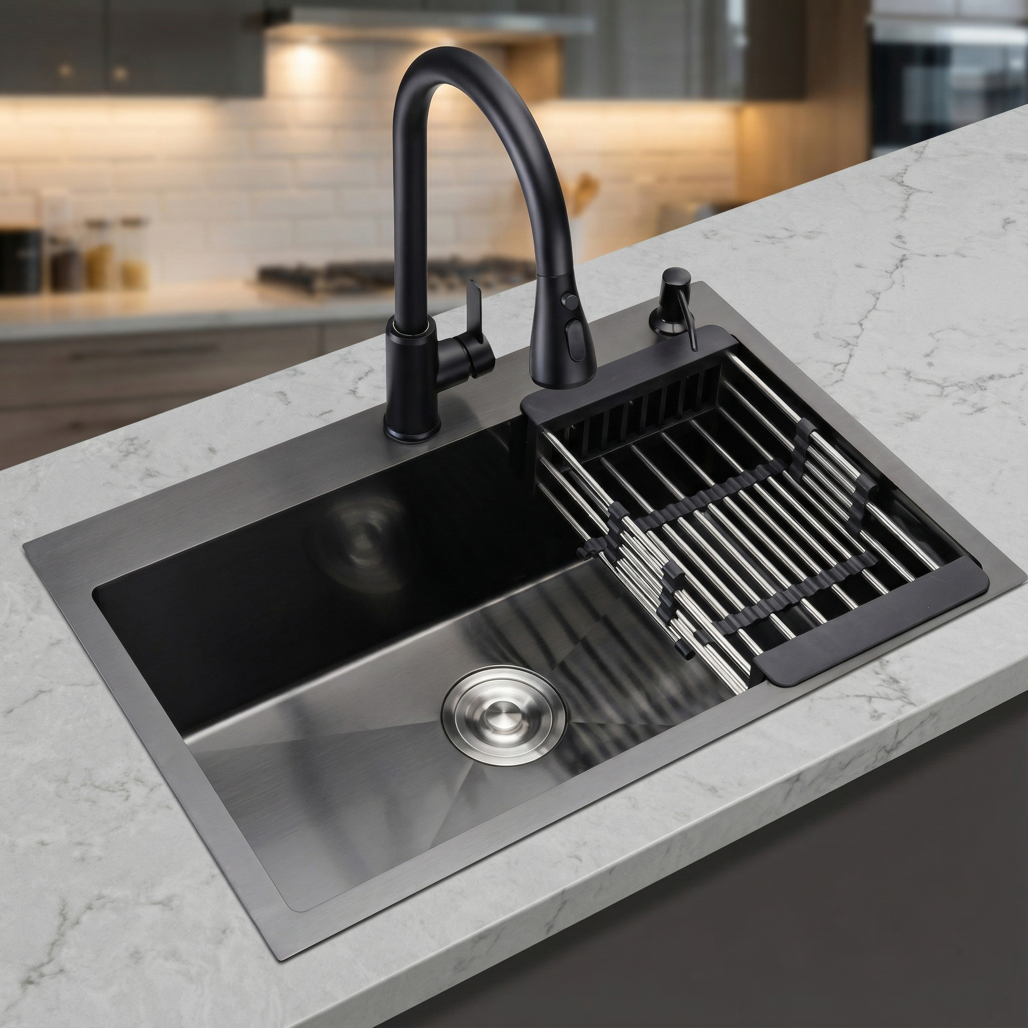 Chiuveta Bucatarie Premium Neagra 68x45x19CM