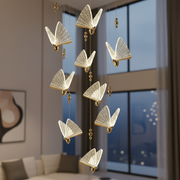 Lustra LED Luxury 9 Golden Butterflies