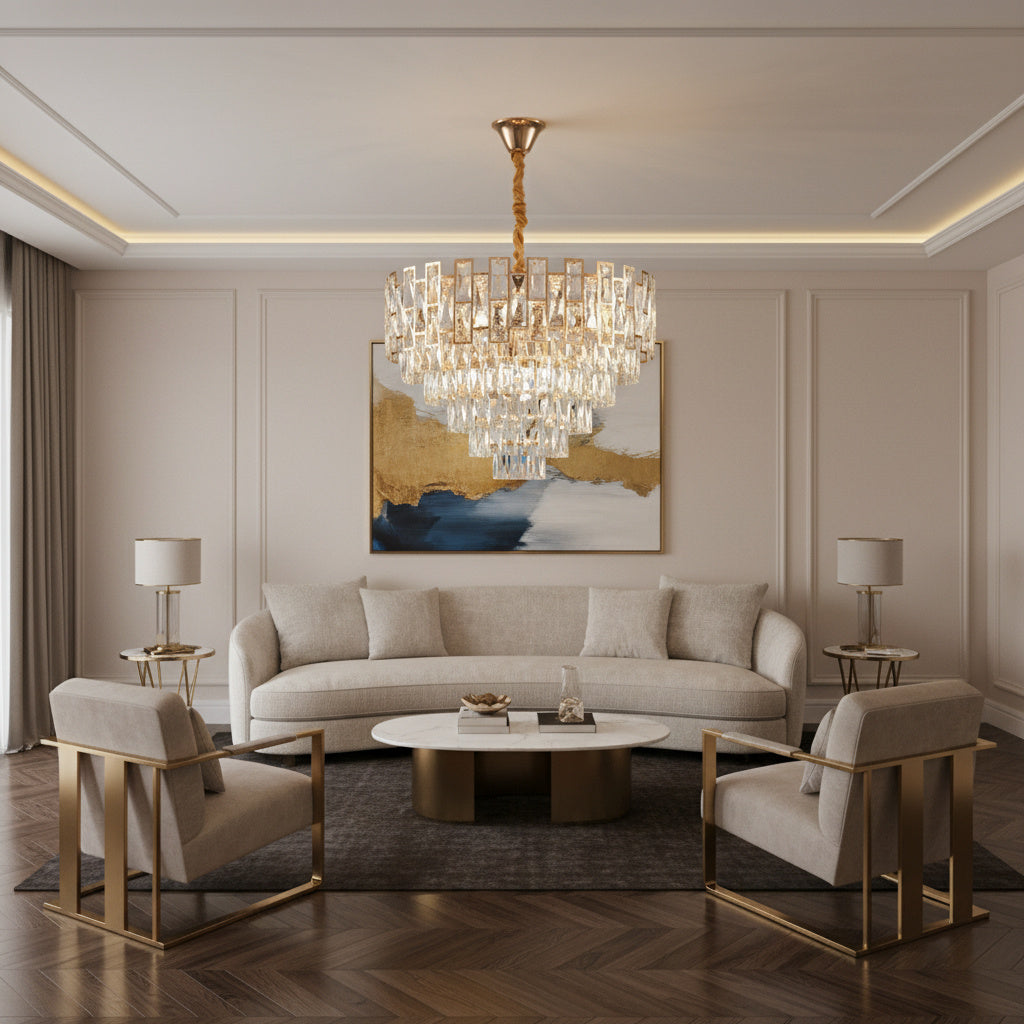 Candelabru Cristal GOLDEN VALERIS Ø58CM