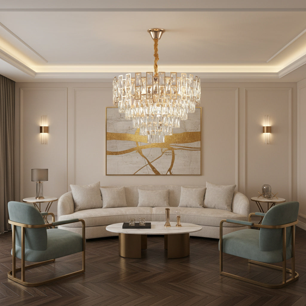 Candelabru Cristal GOLDEN VALERIS Ø58CM