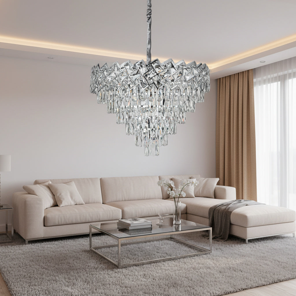 Candelabru Cristal Malli Silver 60cm