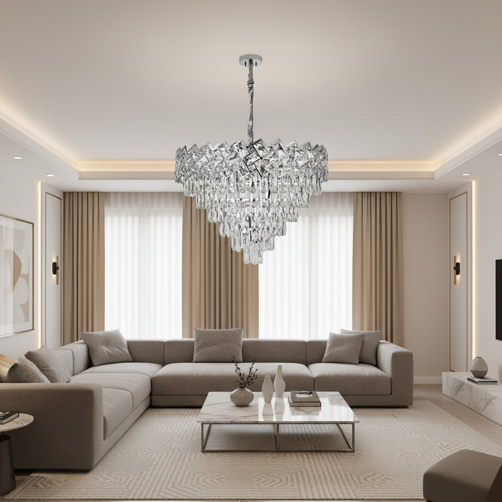 Candelabru Cristal Malli Silver 60cm
