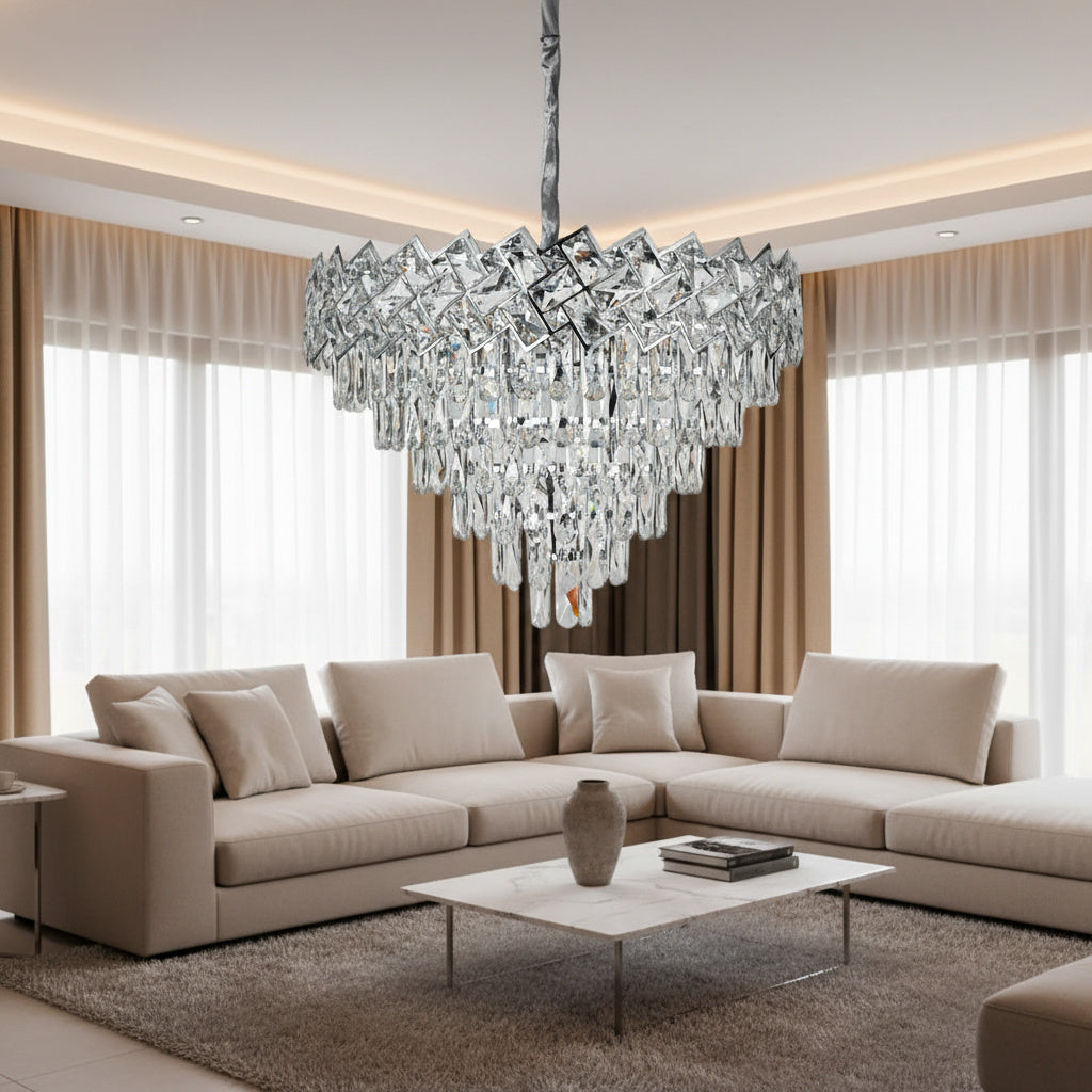 Candelabru Cristal Malli Silver 60cm