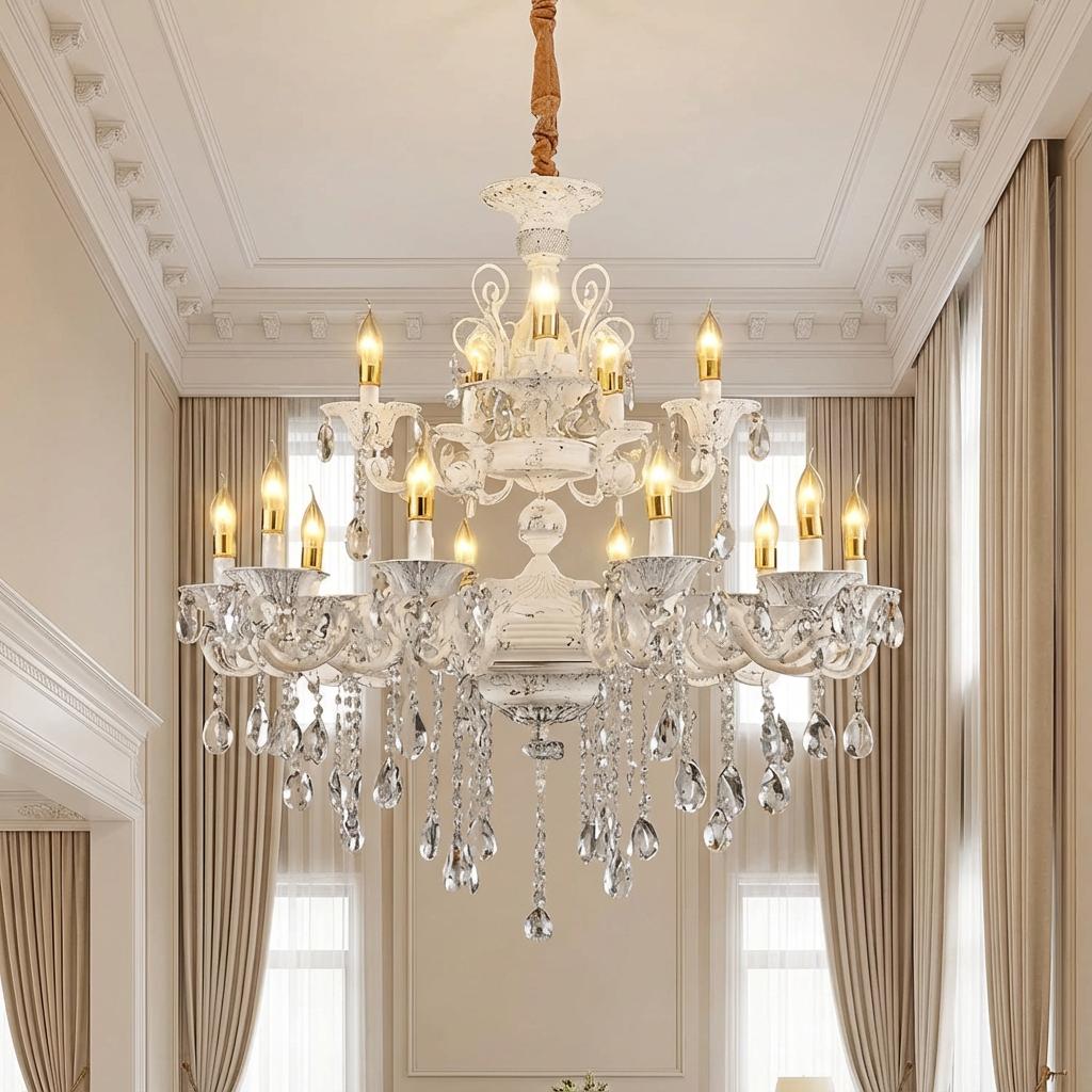 Candelabru Cristal Clasic Isabelle White 12xE14