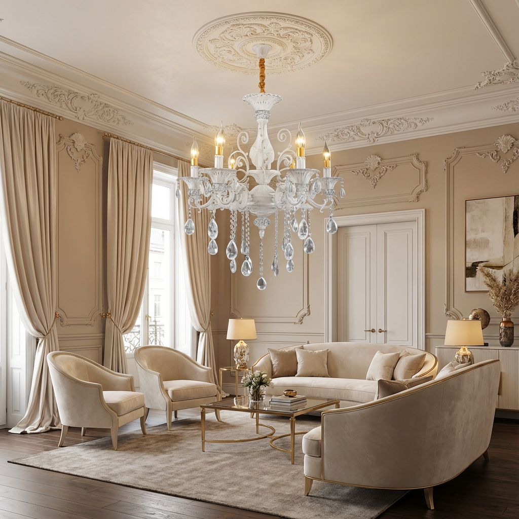 Candelabru Cristal Clasic Isabelle White 6xE14