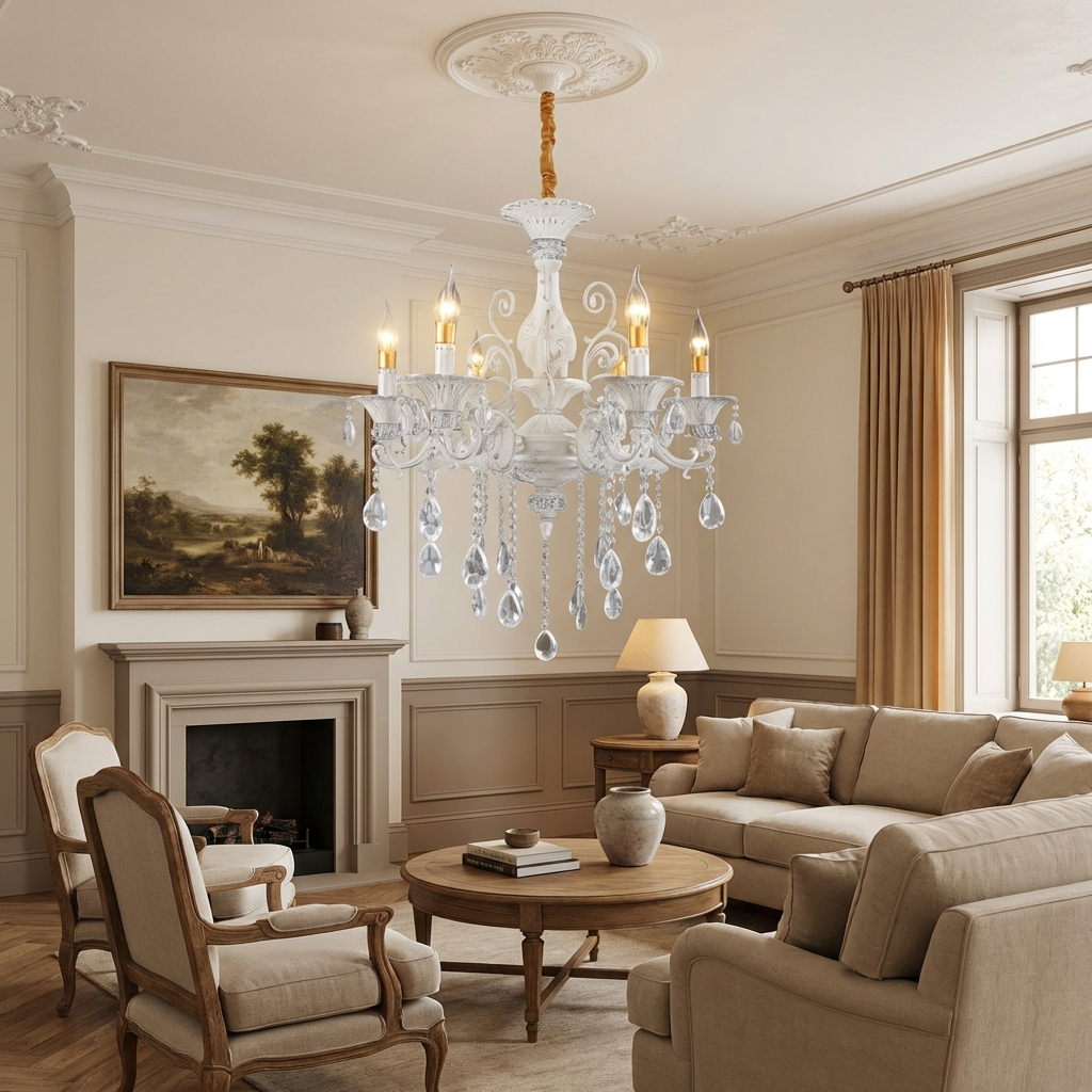 Candelabru Cristal Clasic Isabelle White 6xE14