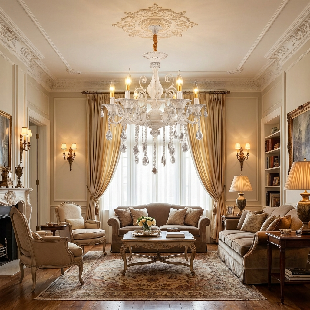 Candelabru Cristal Clasic Isabelle White 6xE14