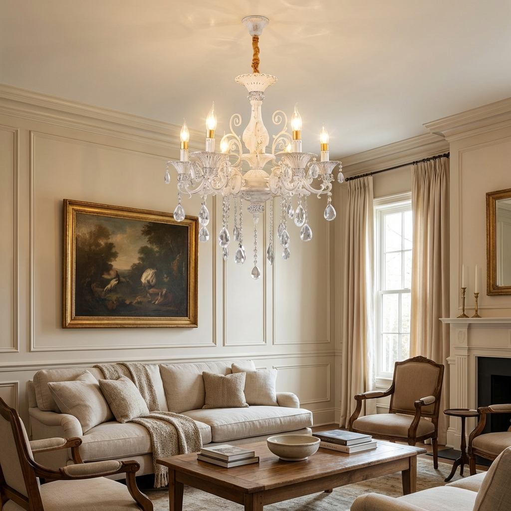 Candelabru Cristal Clasic Isabelle White 6xE14