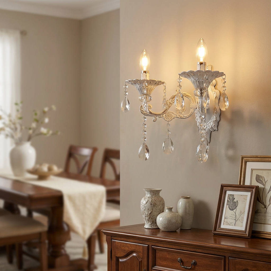 Aplica Perete Cristal Clasic Isabelle White 2xE14