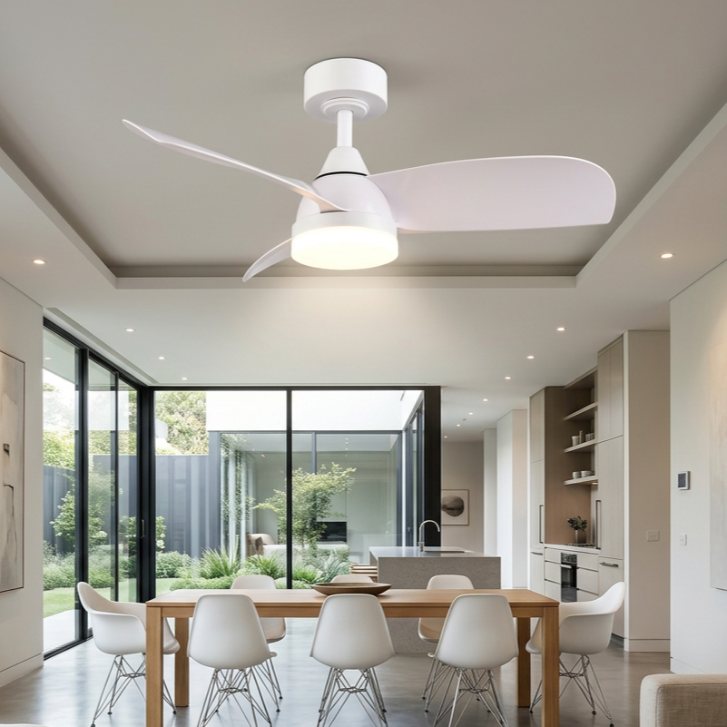 Lustra LED Helsinki White cu Ventilator si Telecomanda Premium Germany