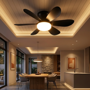 Lustra LED Lund Black cu Ventilator si Telecomanda Premium Germany