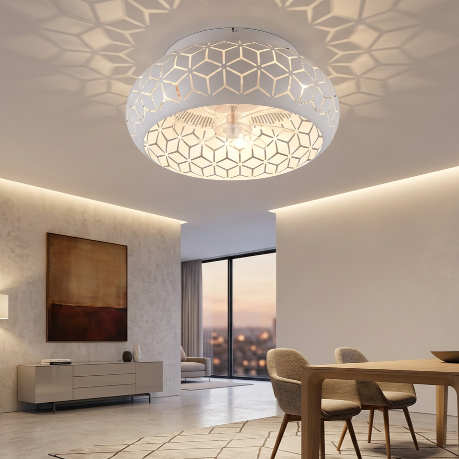 Lustra Bidar White cu Ventilator si Telecomanda Premium Germany