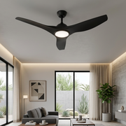 Lustra LED 3CCT MILOK Black cu Ventilator Echivalent 250W Telecomanda