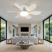 Lustra LED Lund White cu Ventilator si Telecomanda Premium Germany