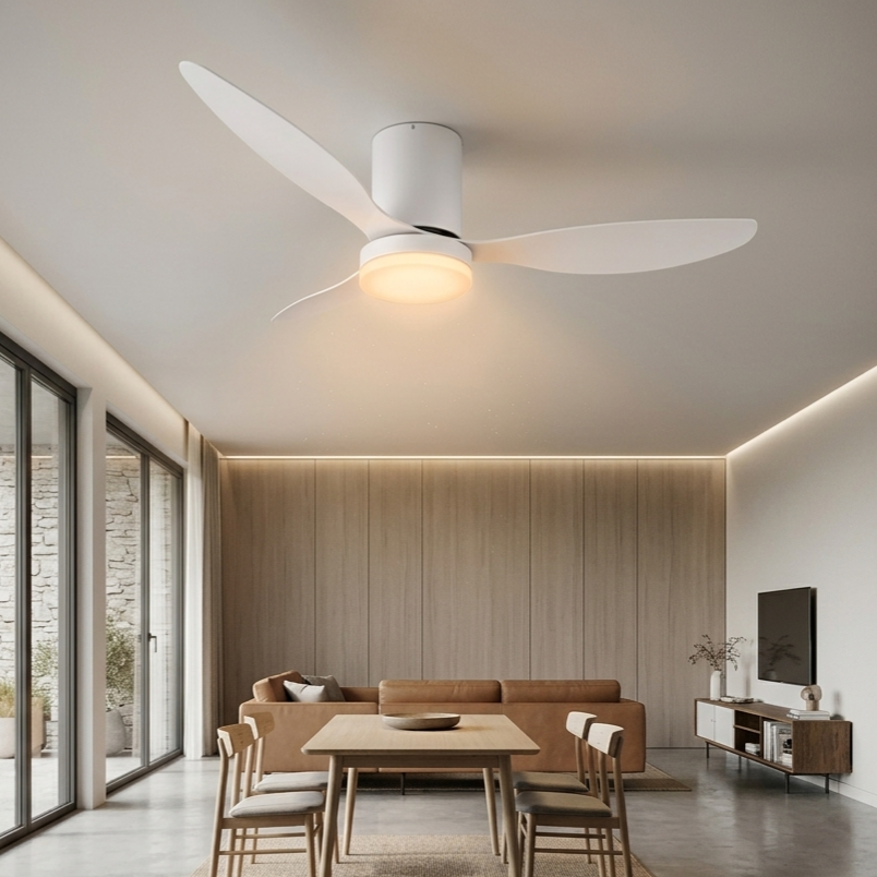 Lustra LED Goteborg White cu Ventilator si Telecomanda Premium Germany