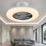 Lustra LED Visby Silver & White cu Ventilator si Telecomanda Premium Germany