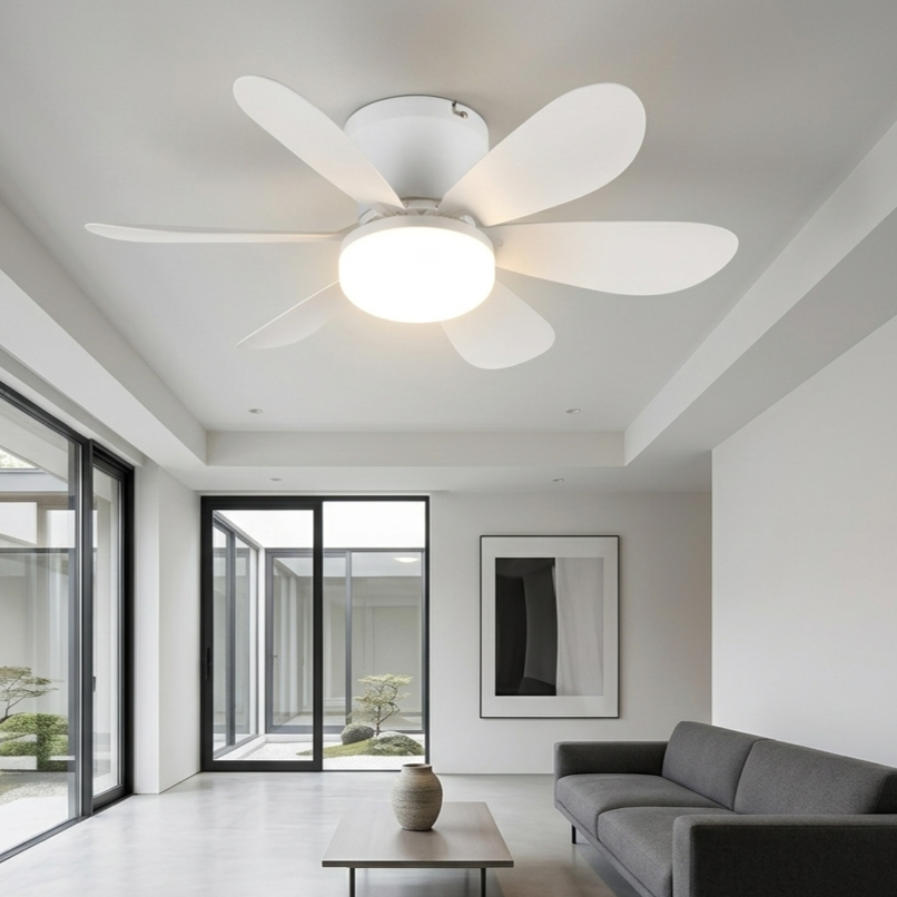 Lustra LED Lund White cu Ventilator si Telecomanda Premium Germany