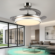 Lustra LED Volda Silver & White cu Ventilator si Telecomanda Premium Germany