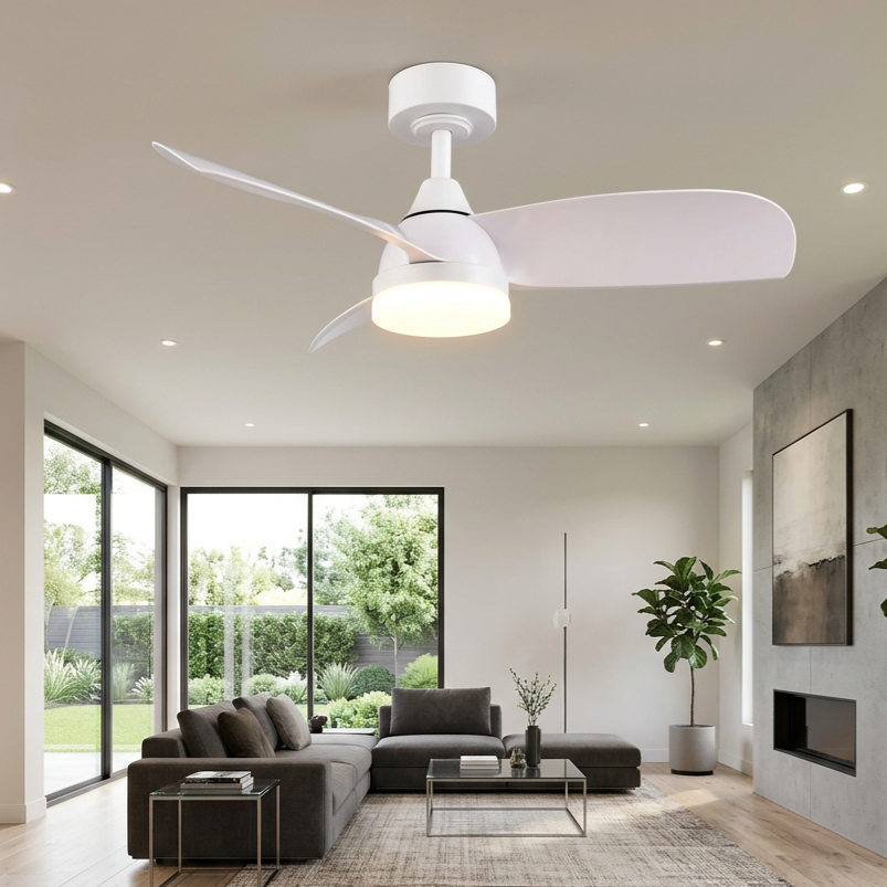 Lustra LED Helsinki White cu Ventilator si Telecomanda Premium Germany