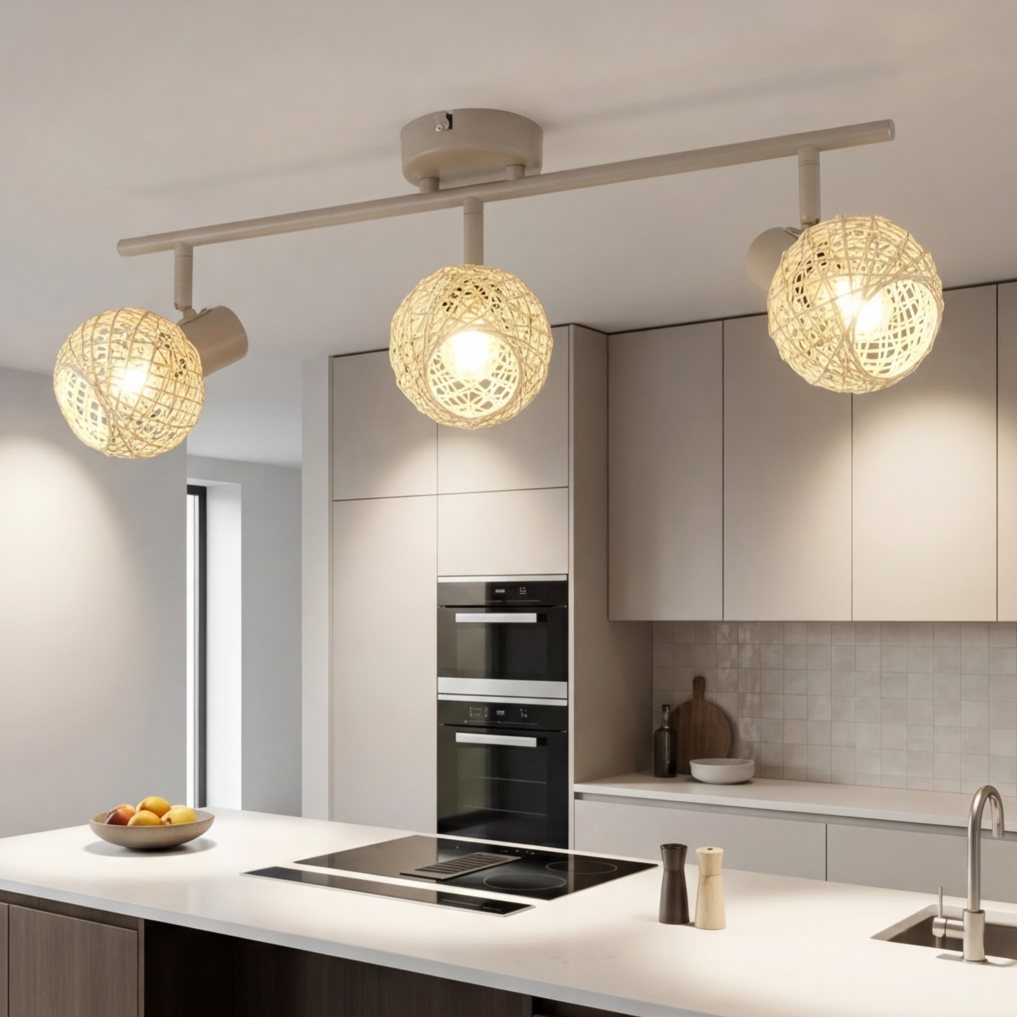 Lustra Dex Beige Premium cu 3 Spoturi Reglabile